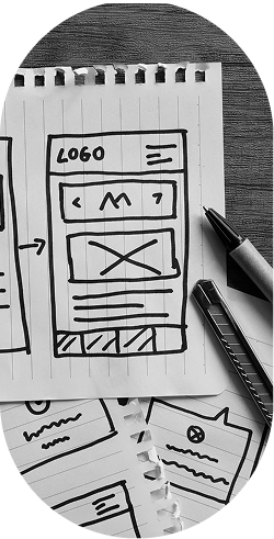 Notebook sketch wireframe